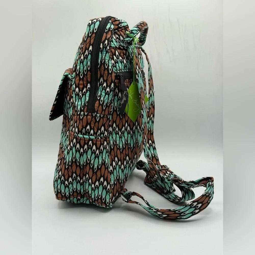 Vera Bradley Sierra Stream Stylish Brown and Green Patterned Women's Backpack